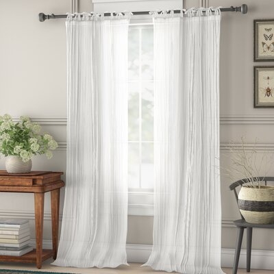 Channing Solid Semi-Sheer Tab Top Single Curtain Panel - Image 0