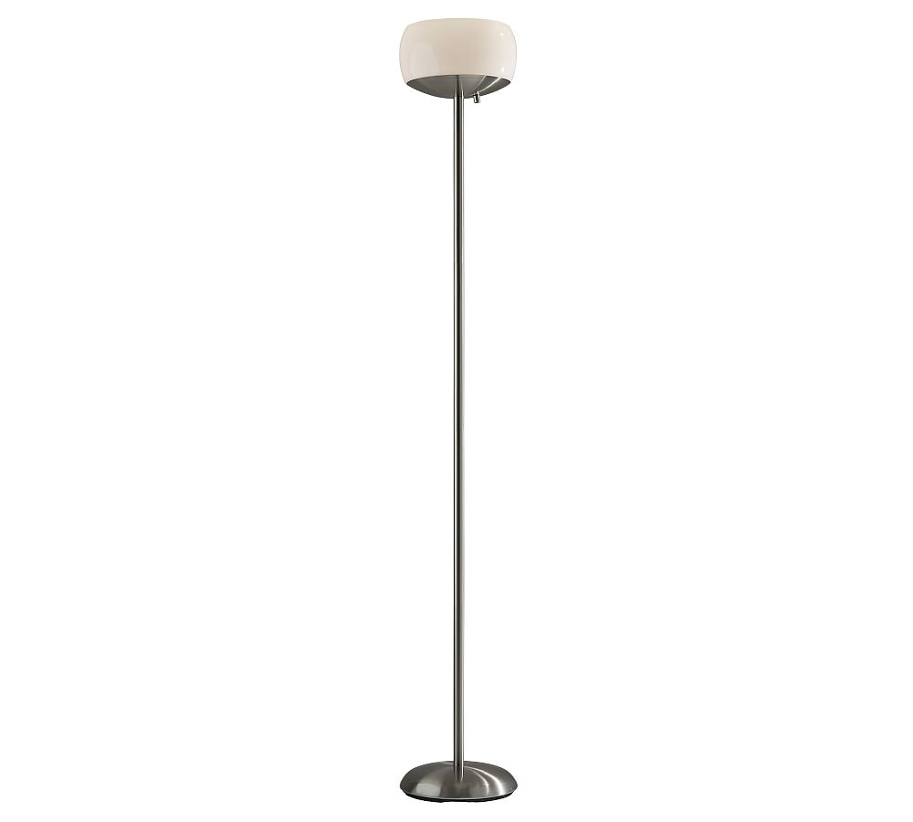 Rosella Metal Torchiere Floor Lamp, Brushed Steel - Image 0