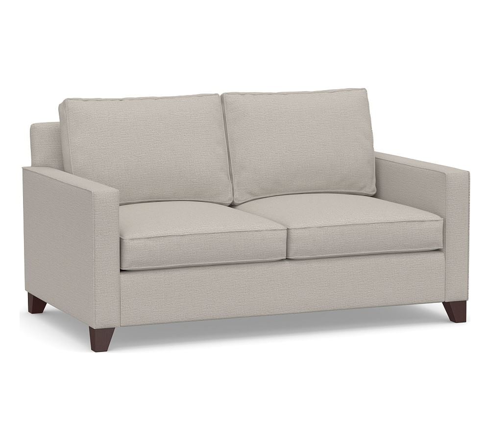Cameron Square Arm Upholstered Deep Seat 73" Loveseat, Polyester Wrapped Cushions, Chunky Basketweave Stone - Image 0