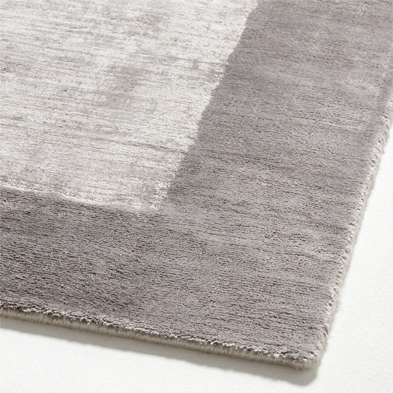 Laval Border Viscose Handwoven Dark Grey Area Rug 6'x9' - Image 1