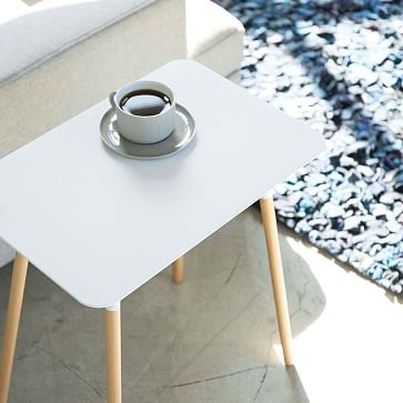 Yamazaki Plain Rectangular Side Table, White - Image 1