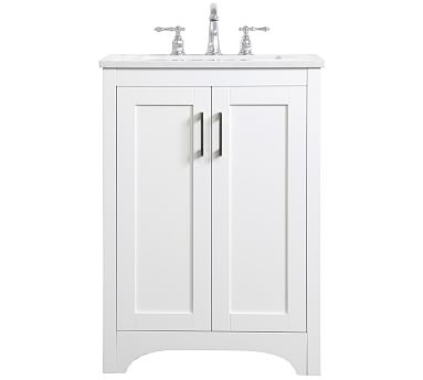 White Cedra Single Sink Vanity, 24" - Image 0