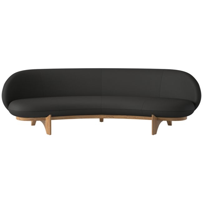 Newt 97" Curved Sofa Kanvas Ebony - Image 0