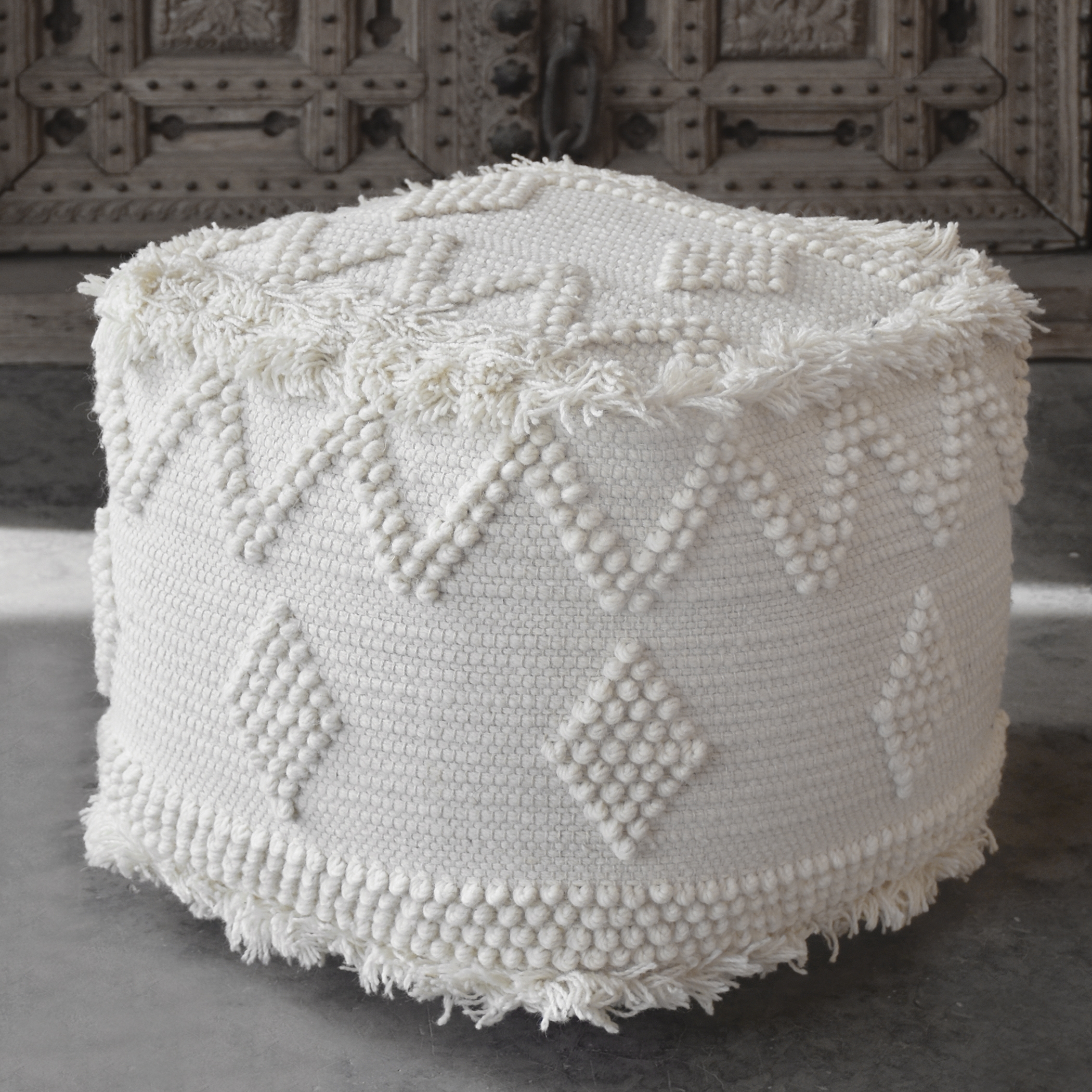 Uriah Ivory Pouf - Image 1