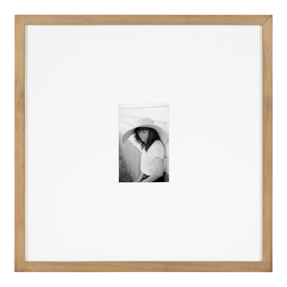 DesignOvation Gallery 17 in. x 17 in. matted to 4 in. x 6 in. Natural Picture Frame - Image 0