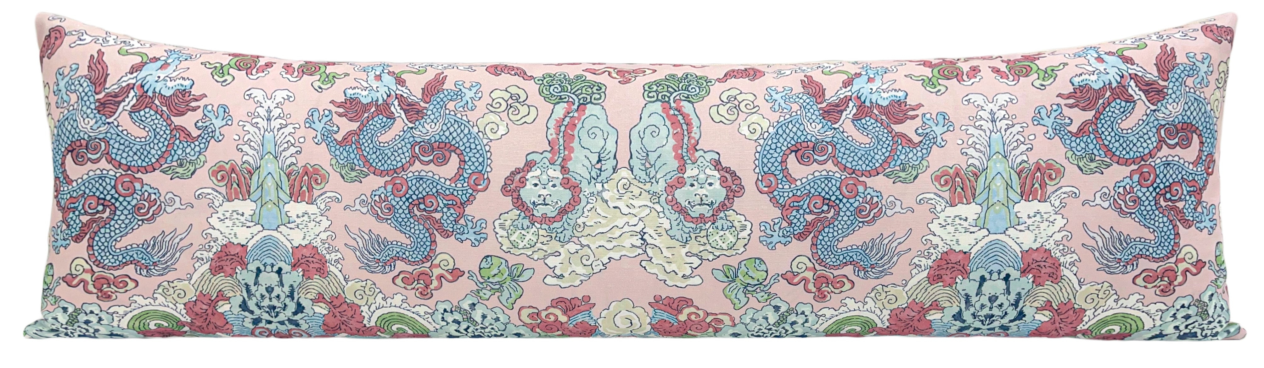 THE XL LUMBAR :: MAGIC MOUNTAIN DRAGON // BLUSH | SCHUMACHER - BY THE YARD - Image 3
