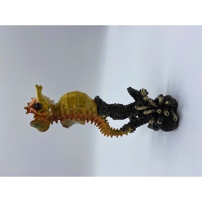 Yellow Seahorse On Coral With Fish - Image 0