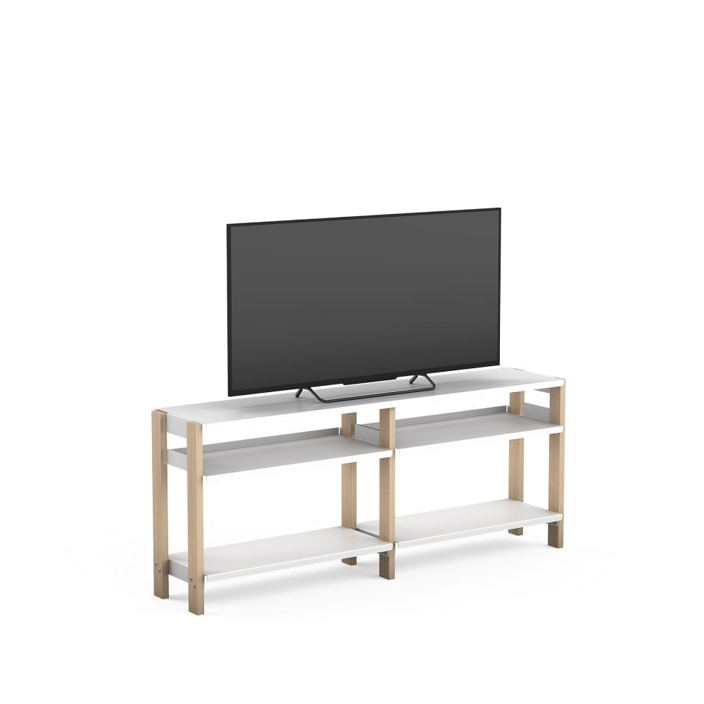 THE MEDIA CONSOLE WITH NO CABINET - ASH/WHITE - ASH WOOD - Image 0