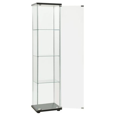 Ebern Designs Storage Cabinet Tempered Glass Black - Image 0