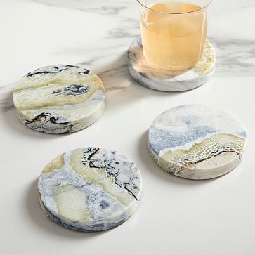 Marble Coasters, Black Multi, Set of 4 - Image 2