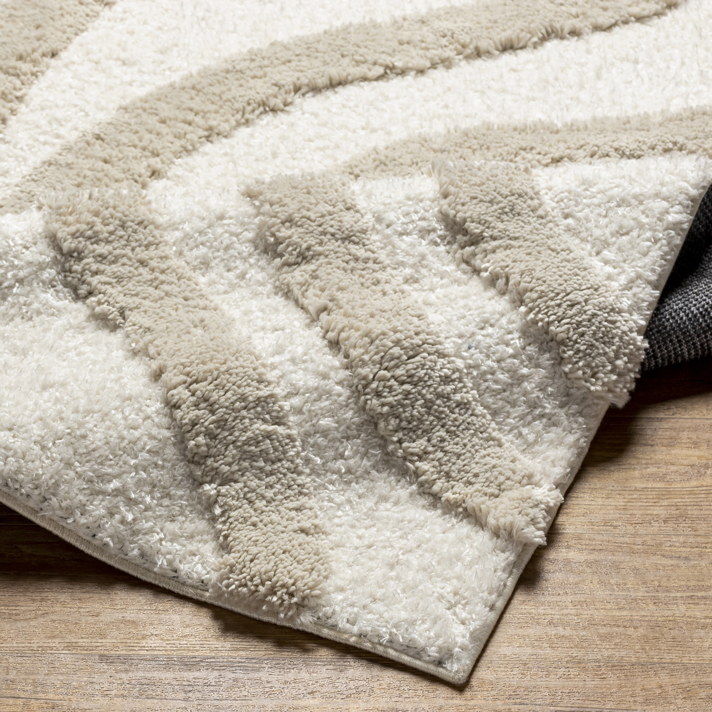 Hudson Shag Beige Indoor 9'2" x 12' Machine Woven Rug - Image 3