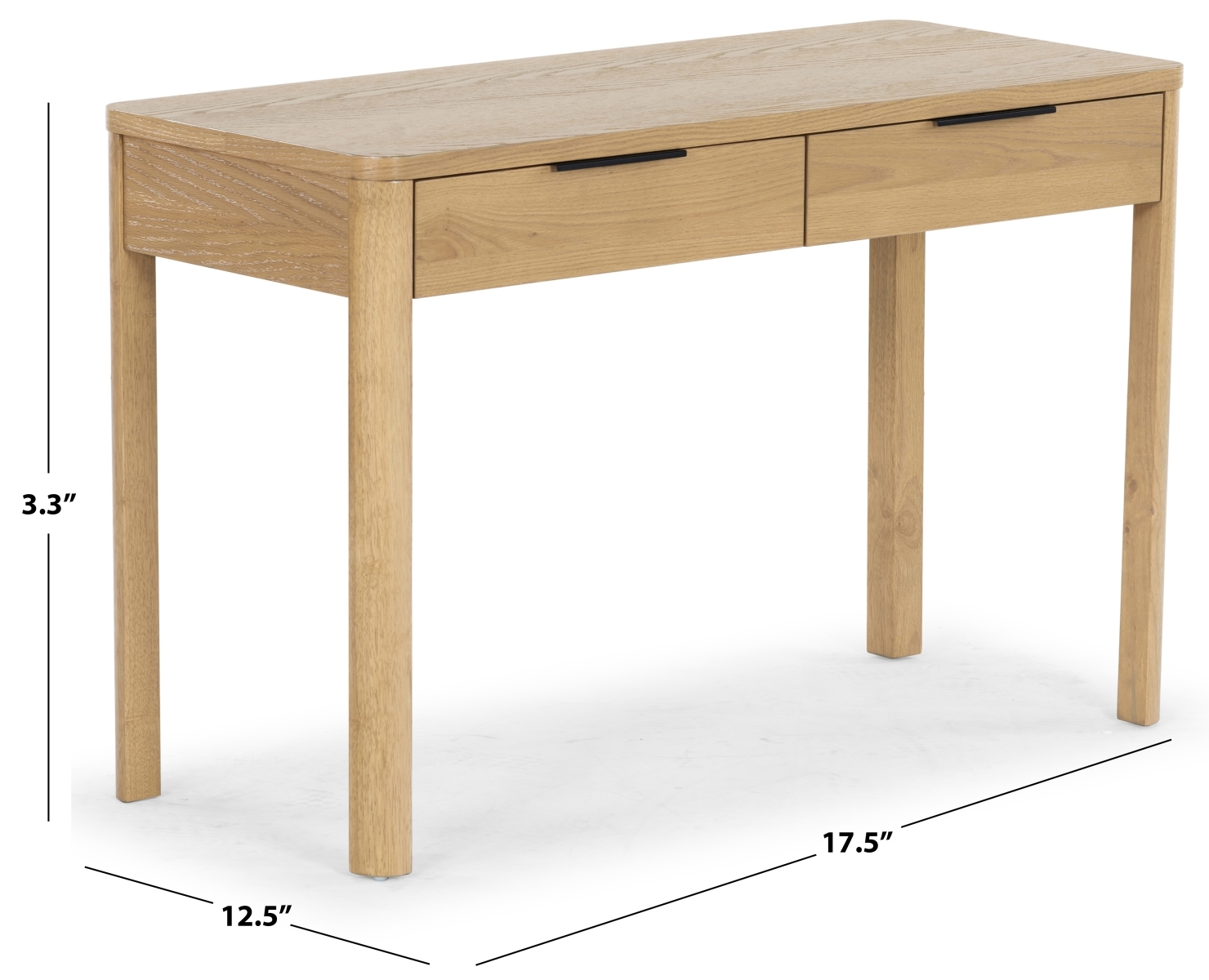 Gabrietta 2 Drawer Wood Desk - Natural/Black - Image 7