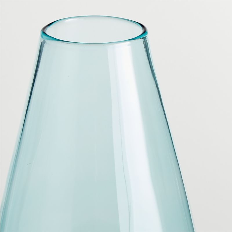 Laurel Large Angled Blue Glass Vase - Image 2