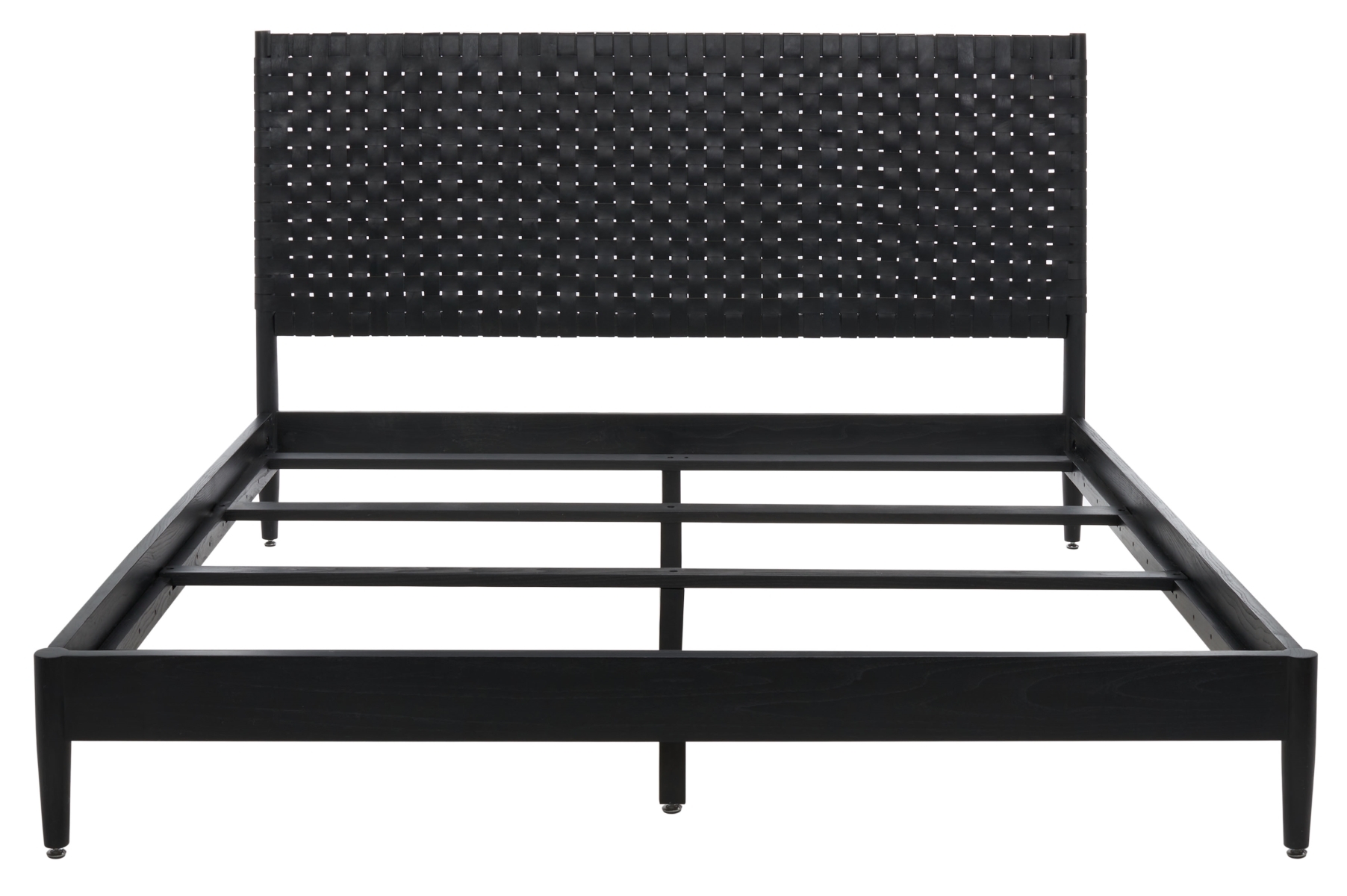 Cassity Leather Headboard Bed - Black/Black - Image 0