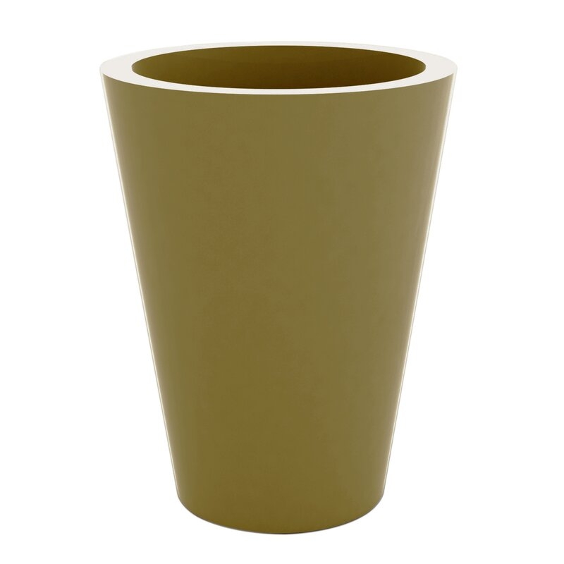 Vondom Cono Self Watering Plastic Pot Planter Color: Champagne, Size: 47.25" H x 23.5" W x 23.25" D - Image 0
