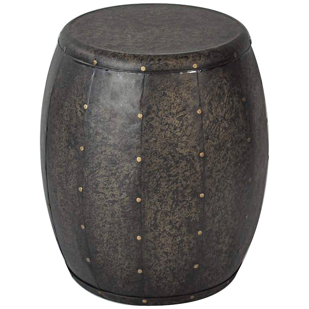 Cirque Bronze Metal Drum Accent Table - Style # 3N311 - Image 0