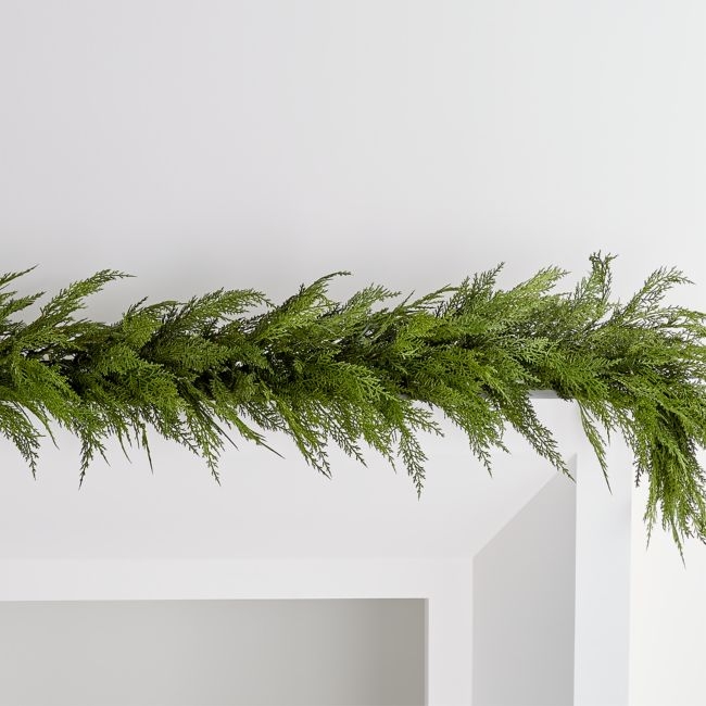 Faux Hemlock Pine Pre-Lit LED Christmas Garland 74" - Image 0
