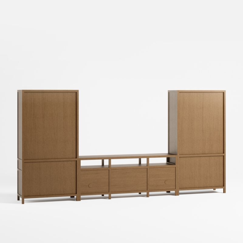 Keane 152" Driftwood Storage Media Console Set - Image 3