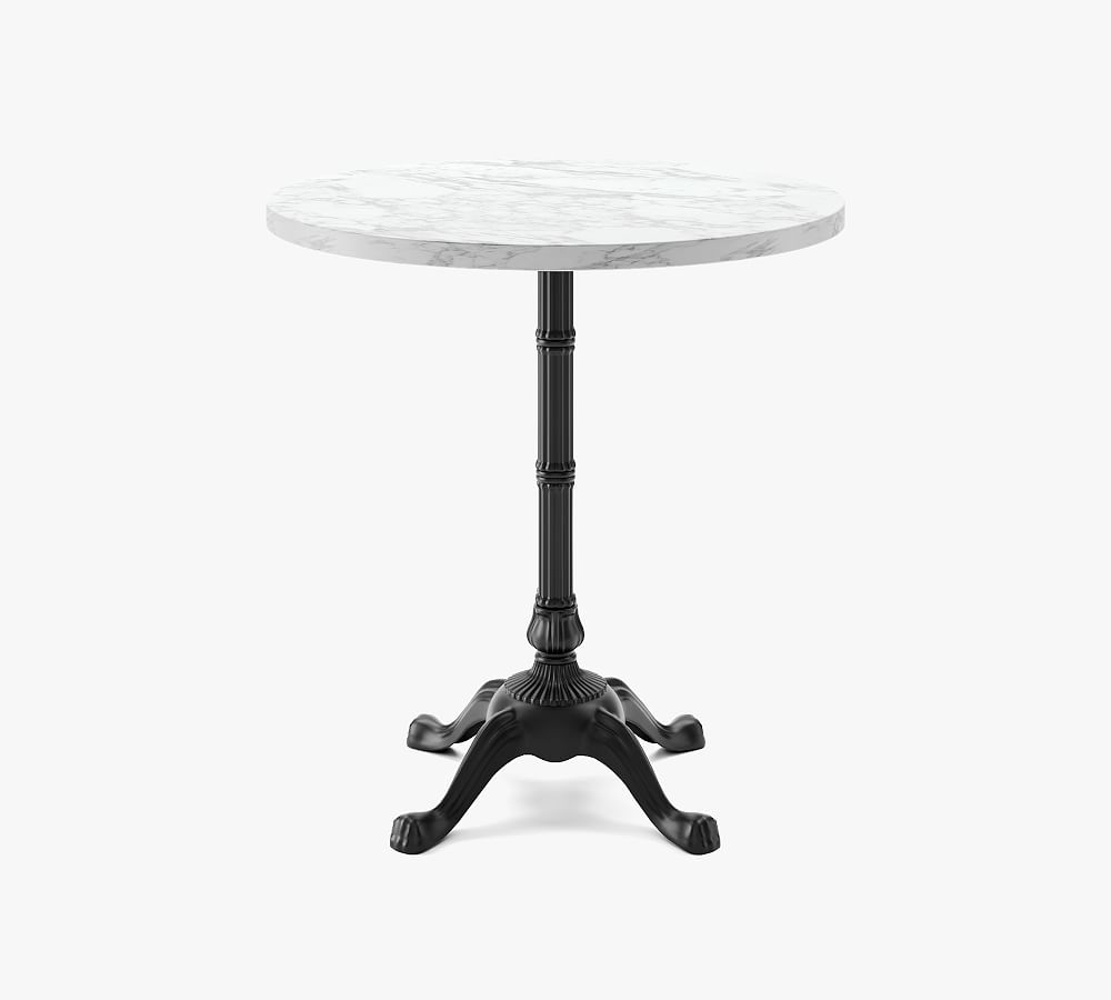 30" Round Pedestal Dining Table, Marble Top, Small Bistro Base - Image 0