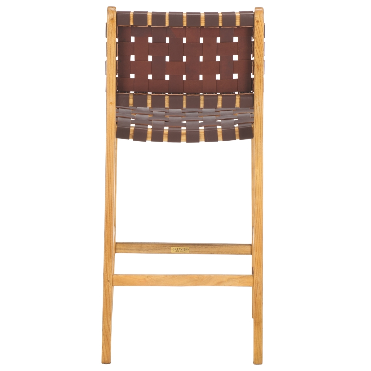 Adah Leather Counter Stool - Cognac / Natural - Safavieh - Image 7