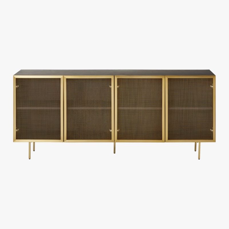 Trace 71" Brass Wire Mesh Credenza - Image 4
