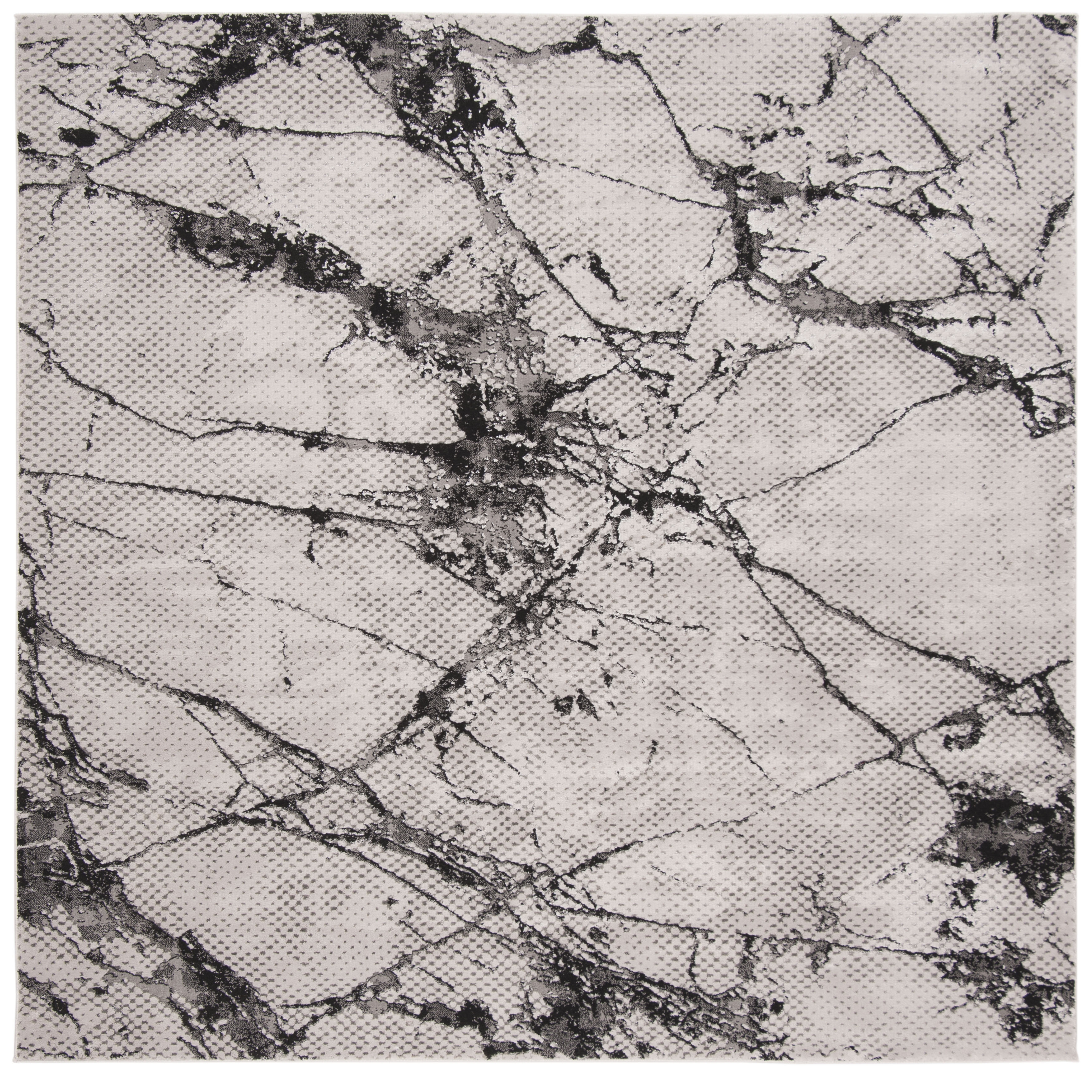 Arlo Home Woven Area Rug, LUR187H, Grey/Black,  6' 7" X 6' 7" Square - Image 0