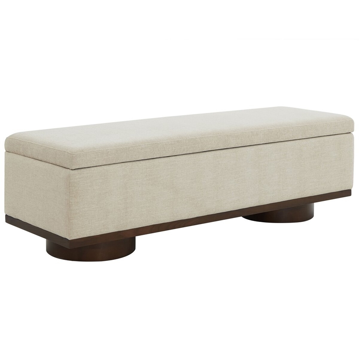 Vianna Boucle Bench - Beige / Walnut - Image 4