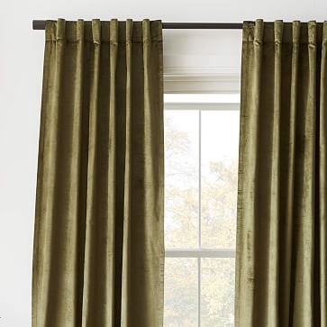 Luster Velvet Curtain, Dark Olive, 48"x84" - Image 3