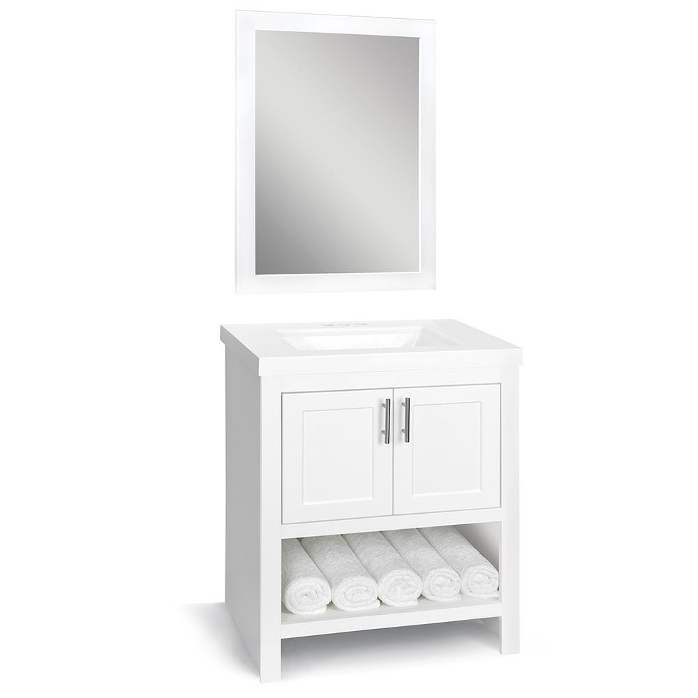Glacier Bay Spa 30 in. W x 18.75 in. D Bath Vanity Cabinet with Top in White - Image 0