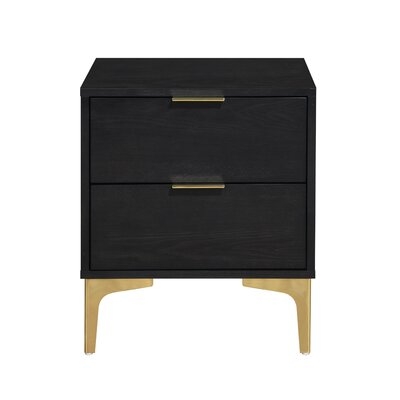 Colton 2 - Drawer Nightstand in Black/Gold - Image 0