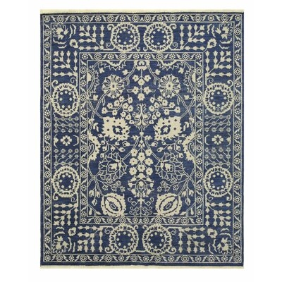 Williamsbridge Oriental Wool Blue/Beige Area Rug - Image 0