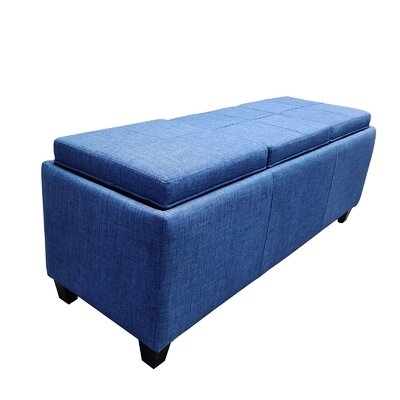 Rectangle Lift Top Storage Ottoman Bench With Large Storage Space For The Living Room, Entryway, Bedroom, Contemporary, Simplicity (Blue) - Image 0