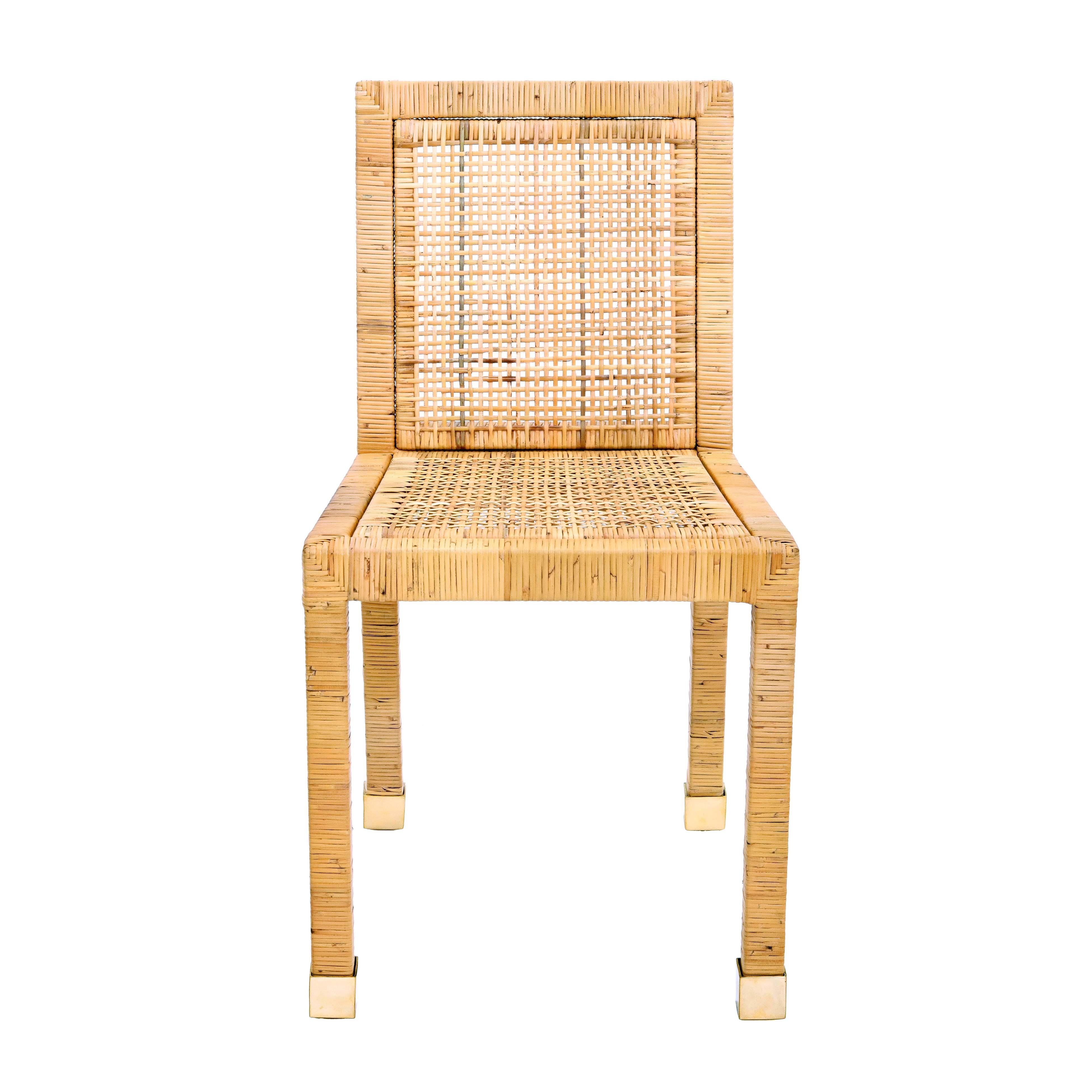 Amara Rattan Performance Fabric Dining Chair - Image 3