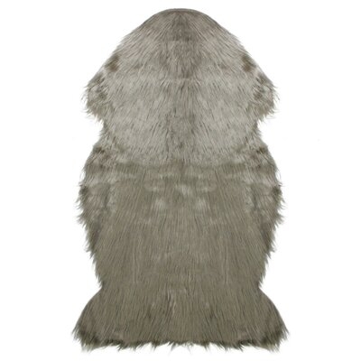 2' x 3' Furry Chic Latte Brown Faux Fur Plush Pile Area Throw Rug - Image 0