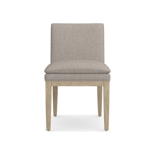 Laguna Side Chair, Standard Cushion, Perennials Performance Melange Weave, Light Sand, Heritage Grey Leg - Image 0