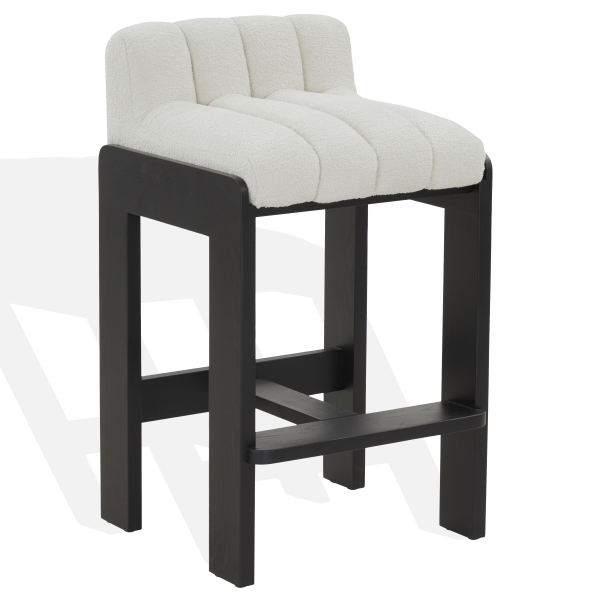 Delphini Boucle Barstool - Ivory/Black - Image 3