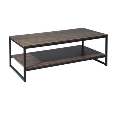 Living Room Industrial Coffee Table With 2-Layer Storage Shelf, Side Coffee Table Of TV Cabinet, Accent Furniture For Home Office - Image 0