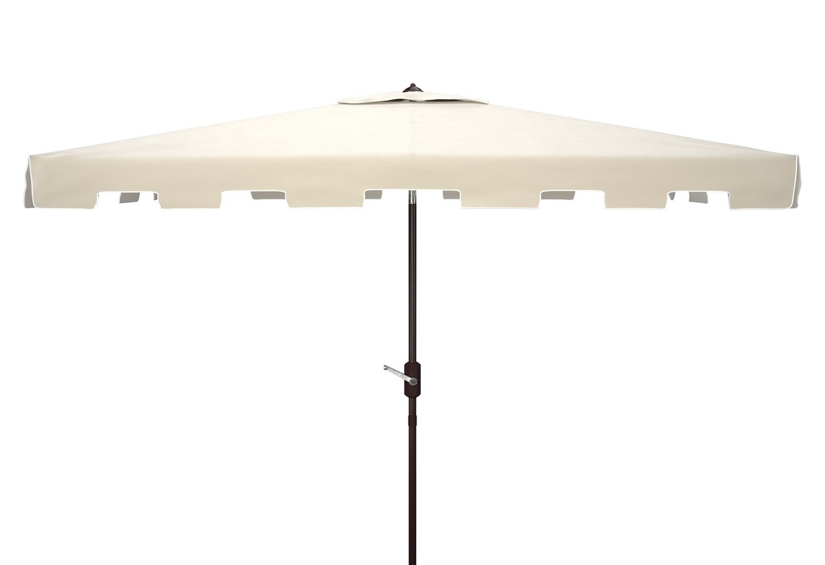 Zimmerman 6.5 x 10 Rectangle Umbrella - Beige/White - Safavieh - Image 0
