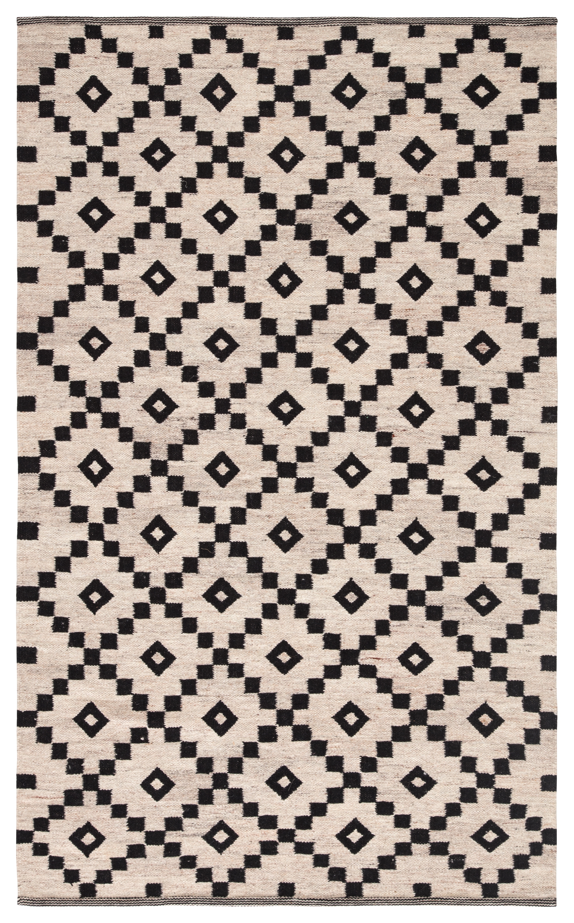 Croix Handmade Geometric Black/ White Area Rug (5' X 8') - Image 0