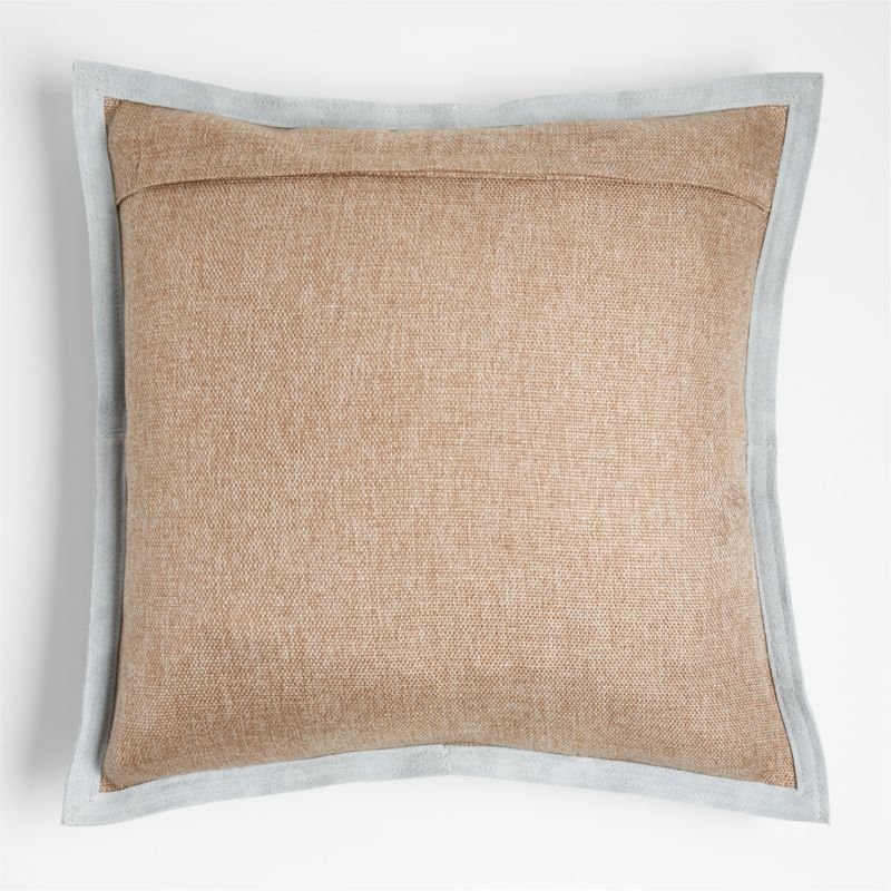 Hyde Pieced Suede 23x23 Light Grey Throw Pillow with Feather Insert - Image 4