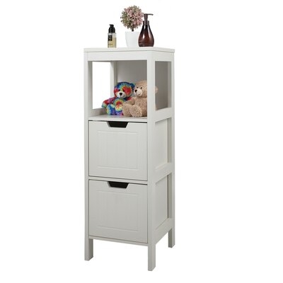 White Bathroom Cabinet With 2 Drawers - Image 0