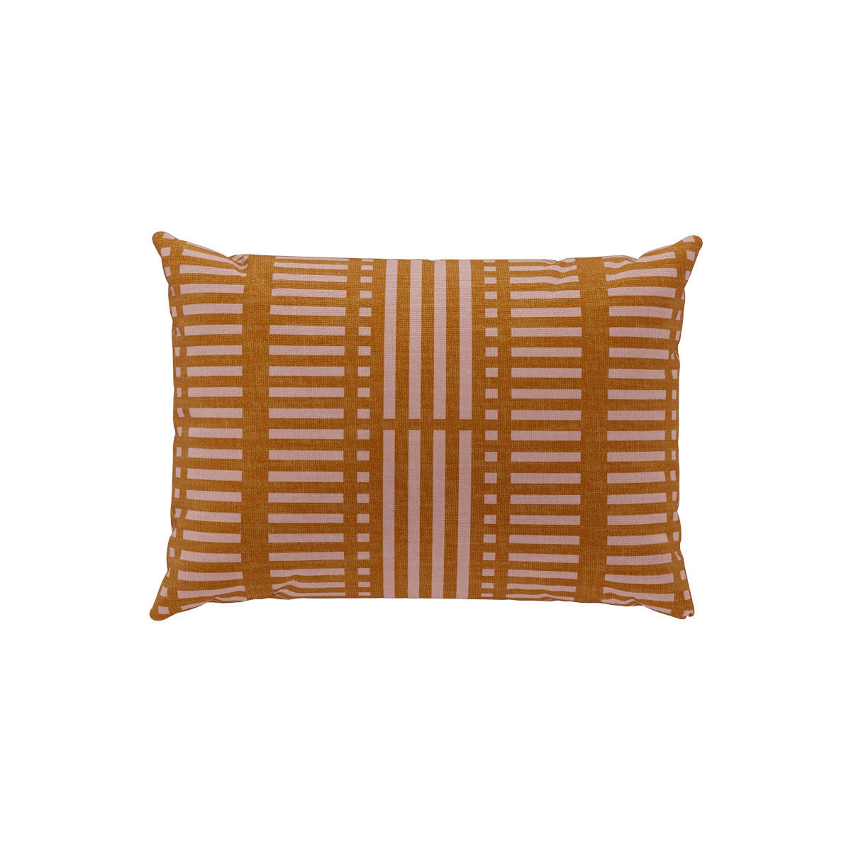 Outdoor Lumbar Pillow | Pink Blocks - Image 0