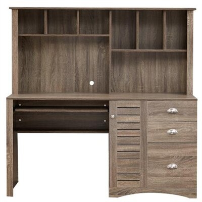 Home Office Desk Computer Desk With Storage And Shelf Functional Writing Desk Letter-size Drawer,office Desk, Computer Desk, Writing Desk, With Drawers, Modern Style,(brown) - Image 0