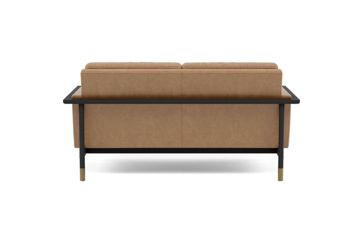 Jason Wu Leather Loveseats with Brown Palomino Leather and Matte Black with Brass Cap legs - Image 3