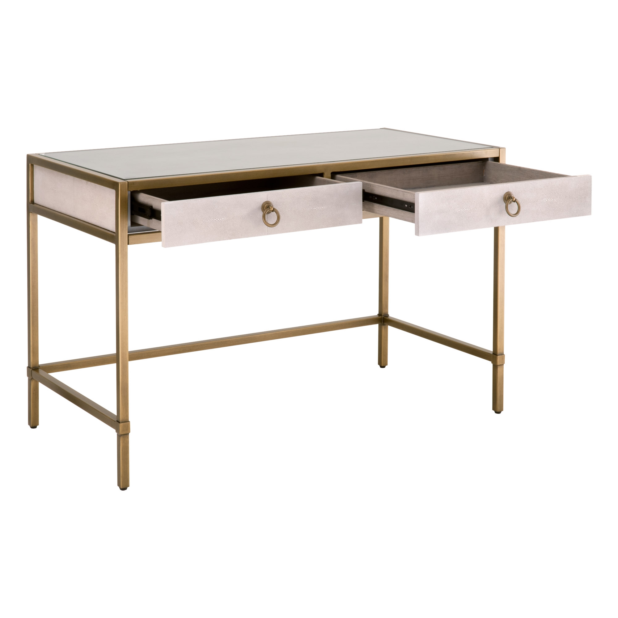 Colette Shagreen Desk, White & Gold - Image 1