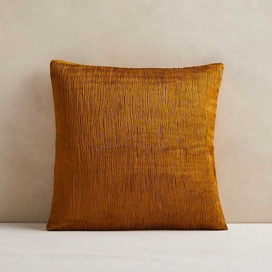 Plisse Pillow Cover, 18"x18", Golden Oak - Image 0
