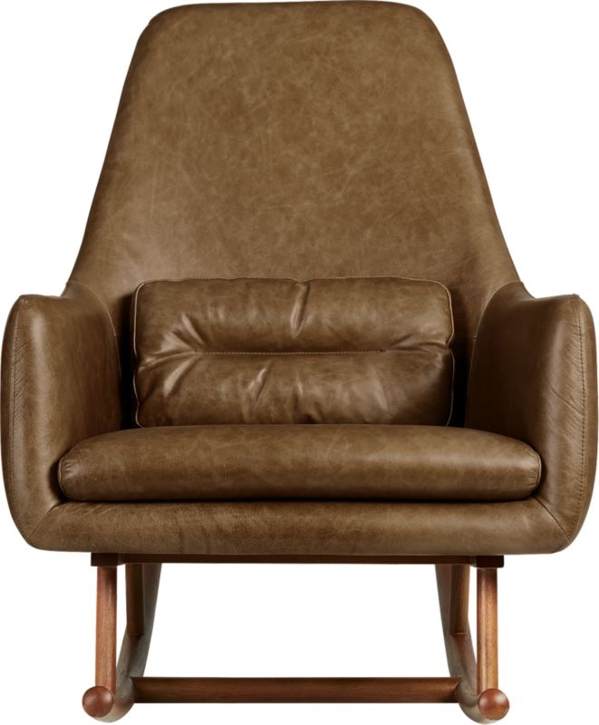 Saic Quantam Saddle Leather Rocking Chair - Image 1