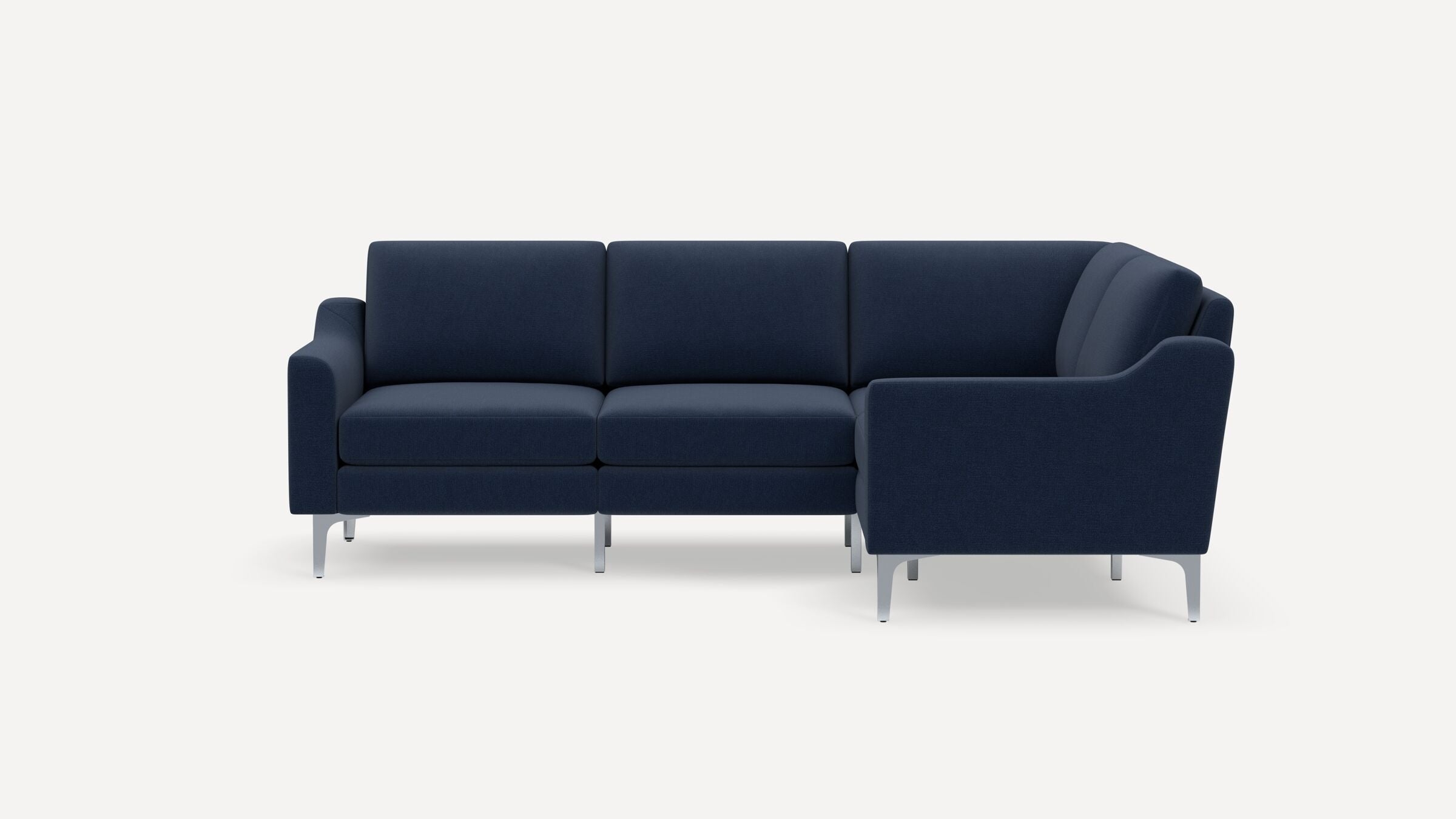 Nomad 4-Seat Corner Sectional - Navy Blue - Performance Flatweave / Chrome - Metal / Slope - Image 0