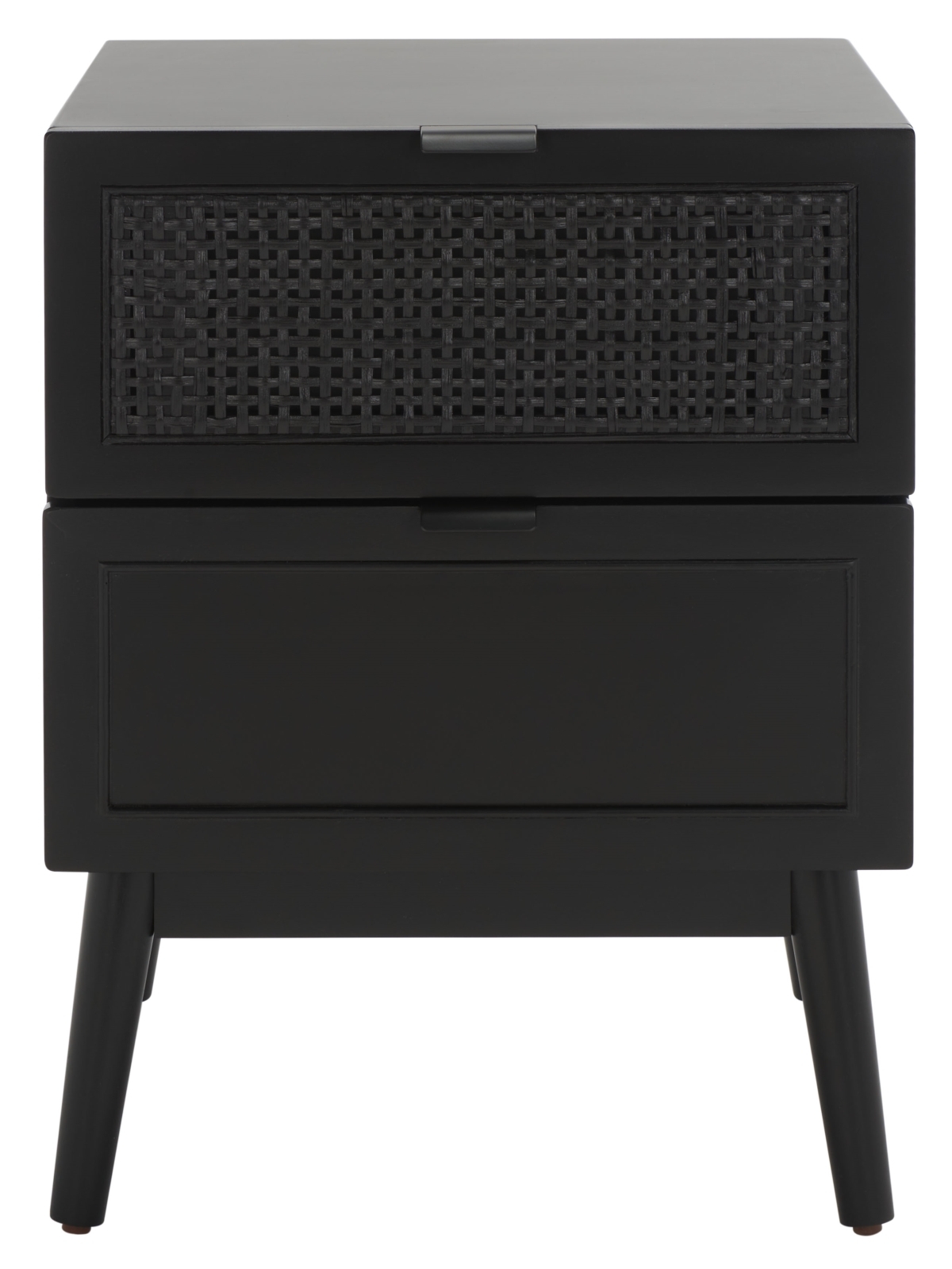 Baisley 2 Drawer Rattan Nightstand - Black - Safavieh - Image 0