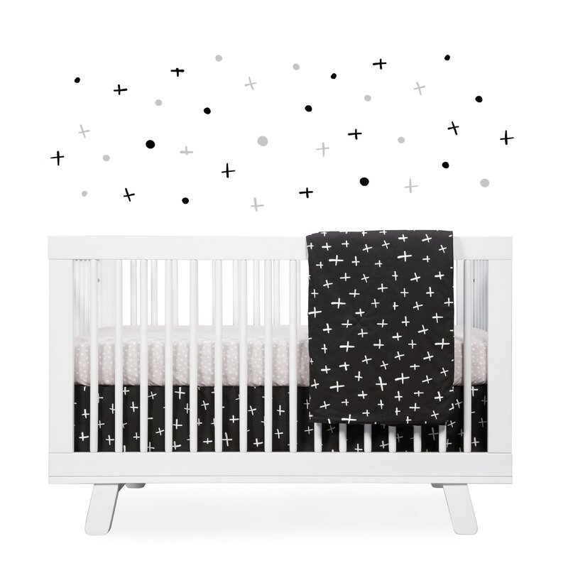 babyletto Tuxedo Monochrome Nursery 5 Piece Crib Bedding Set - Image 1